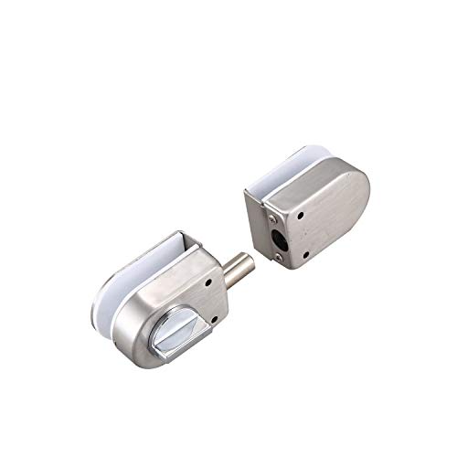 Echwave Acero inoxidable, cerradura de puerta de cristal, 138A, sin agujero, para doble puerta de cristal, puerta de cristal sin