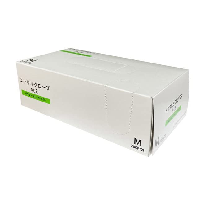 Amazon.co.jp: ニトリルグローブACE（ホワイト） FR-5122(M)200ﾏｲｲﾘ