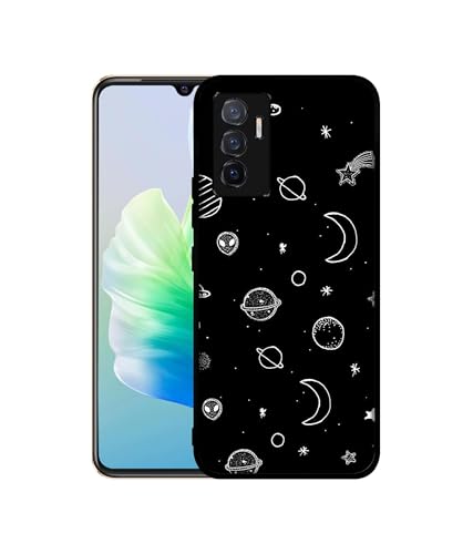 Image of Amazon Brand - Solimo Solar System Premium 2D Printed Metal Back Case Cover for Vivo V23E 5G / Y75 4G