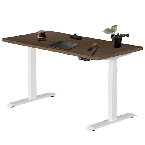 Image of Fromann Dual Motor Electric Standing Desk Frame 3 Tier Legs Height Adjustable Handset with USB A+ C Ports Sit Stand up Desk Base for Home and Office (White)