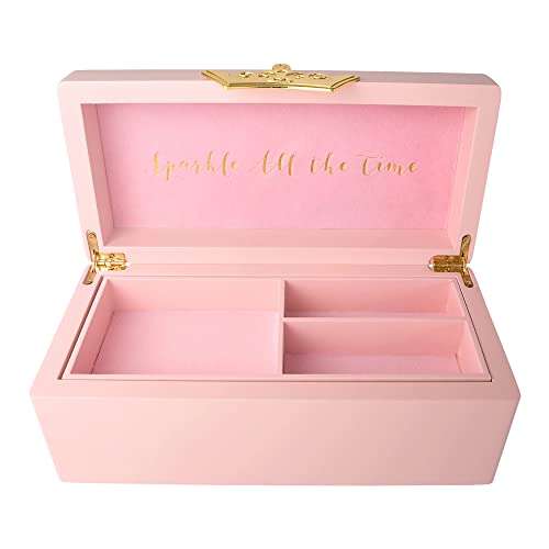 Disney Princess Gold Icon Pink Lacquer Wood Jewelry Box Jewelry Organizer, Officially Licensed #TOP4