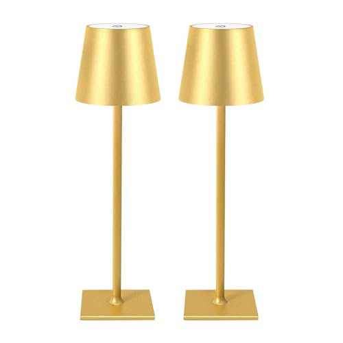 CHLORANTHUS 2 Pack Cordless Table Lamps, 3 Colors Stepless Dimming, 5000mAh Rechargeable Battery LED Desk Lamp for Bedroom/Couple Dinner/Desk/Cafe/Dining Room/Terrace by CHLORANTHUS - Used condition - US$31.95