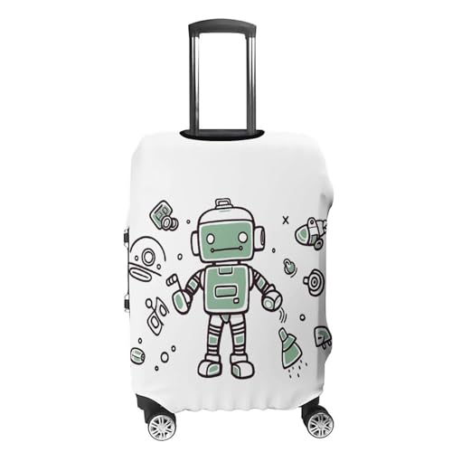 Carry on Luggage Cover Line Robot Suitcase Covers for Luggages Tsa Approved Travel Luggage Sleeve Protector Elastic Suitcase Protector Anti-Scratch Washable Fits 19-30 Inch Case -S4