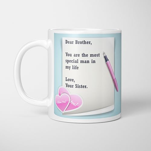 Image of NH10 DEISGNS Raksha Bandhan Gifts Pack for Brother, Combo Gift Pack of Designer Rakhi, Printed Coffee Mug, Happy Raksha Bandhan Greeting Card, Roli Chawal Combo Set (Pack of 5)(RMCKRCG706)