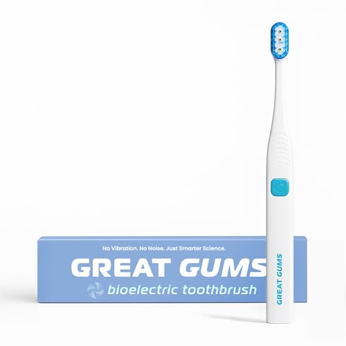Great Gums Lite Extra Soft Toothbrush for Sensitive Gums - Soft Bristle BioElectric Toothbrush for Braces Care - Non Vibrating Plaque Remover for Teeth - Orthodontic & Periodontal Teeth Cleaning Brush