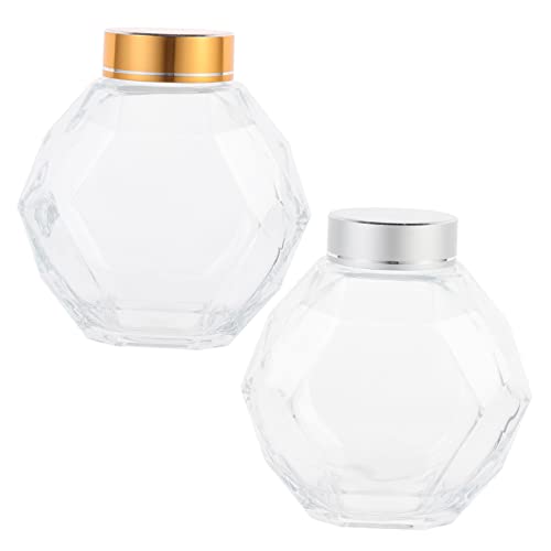 Ciieeo Sealing Honey Jars 2pcs Glass Honey Pot Lids Home Honey Storage Jar Easy to Clean Great for Kitchen