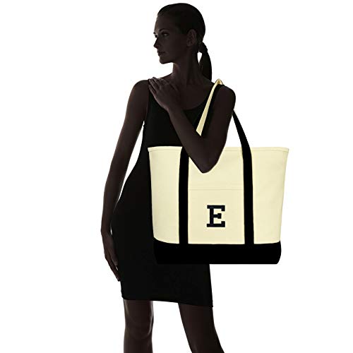 Bolso Tote DALIX Inicial E Negro miniatura 2