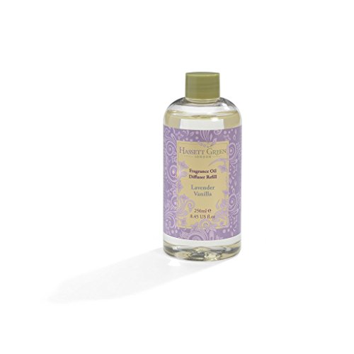 Hassett Green London - Lavender Vanilla - Fragrance Oil Reed Diffuser Refill - Larger Size 250ml Bottle