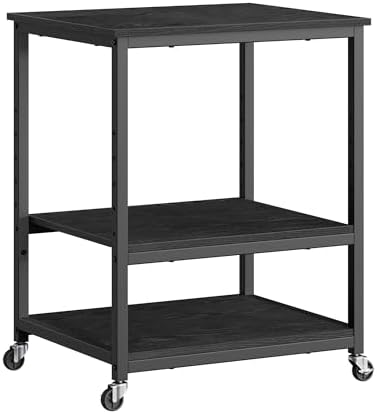 VASAGLE 3-Tier Printer Stand with Locking Wheels, Under Desk Prin...