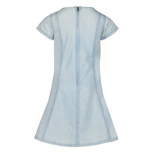 Image of Calvin Klein Girls' Short Sleeve Lightweight Chambray Denim Shirt Dress