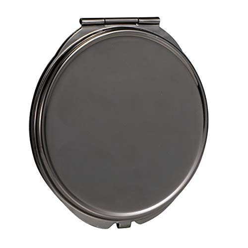 Dynippy Compact Mirror Bulk Round Makeup Metal Pocket Mirror For Purses Portable Hand Mirror Double-Sided With 2 X 1X Magnification - Black #TOP2
