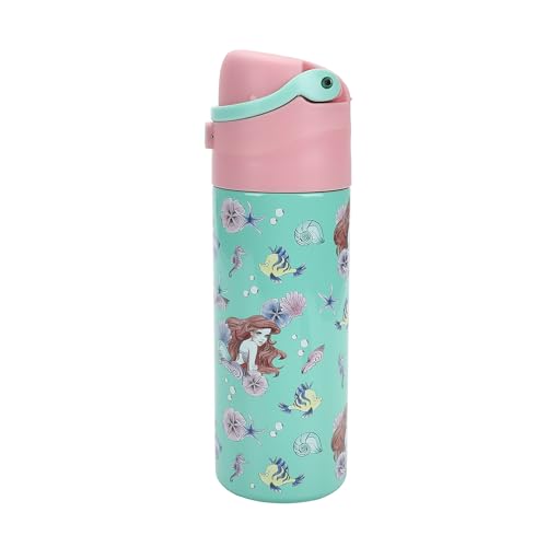 Image of The Little Mermaid Ariel & Flounder All-Over Print 24 Oz Stainless Steel Water Bottle