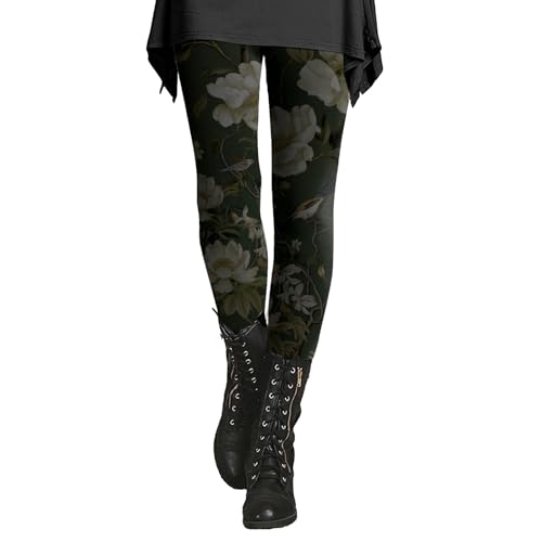 Leggings de otoño e invierno para mujer, con estampado artístico, suaves, elásticos, Características: pantalones de yoga de leopardo acampanados, verde, XL