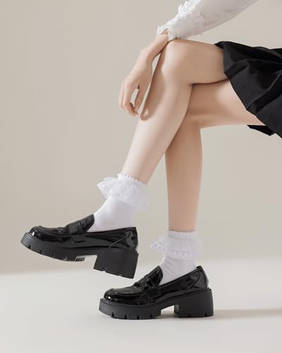 Lace Ruffle Frilly Ankle Socks for Women - Cotton Socks With Stylish Cute Lace Design4