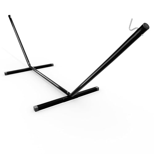 12 FT Outdoor Hammock Stand Heavy Duty Steel, Portable 2 Person Hammock Frame with Hooks and Chains, 450 LBS Capacity Hammock Holder for Patio Backyar