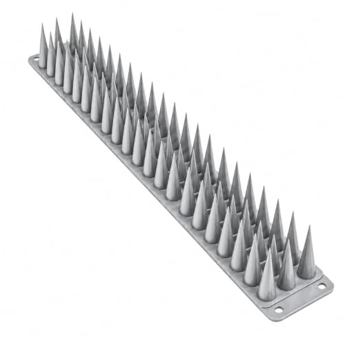 Image of Bird Spike 7 Piece Silver | Pigeon Bird Control Spikes for Balcony, Railing, Window, AC & Roof
