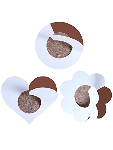 30 Pairs Nipple Covers Disposable Breast Pasties Adhesive No Show Satin Breast Petals Stickers Brown3
