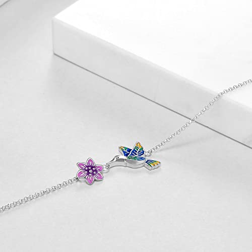 Image of YAFEINI Anklet Bracelets for Women Girls Sterling Silver Hummingbird /Dragonfly /Butterfly Link Chain Anklets Jewelry Gifts