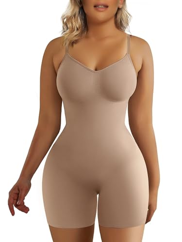 SHAPERX Mujer Bodies Moldeadores Reductora Shapewear Adelgazante Body Shaper Control de Abdomen Bodysuit Posparto, UK-SZ5218-Sienna-L/XL