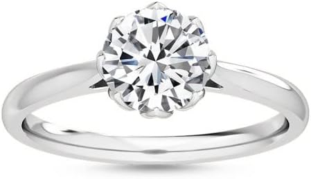 Customize Jewels IGI 1ct 2ct 3ct Carat Round Cut Lab Created Diamond Engagement Ring In 14K White Gold For Women, F - VS1 , Excellent , IGI