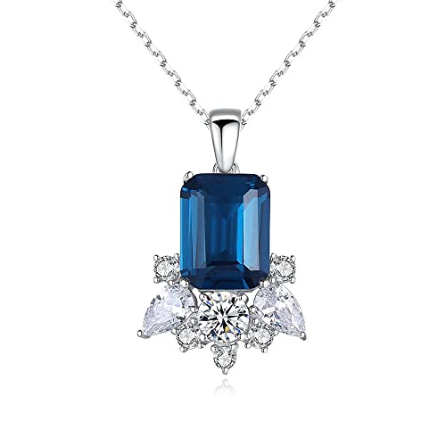 Collier en argent sterling hypoallergénique fleurs bleues délicates
