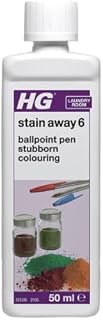 HG Stain Away 6, Removes Ballpoint Pen Ink, Stubborn Food & Colouring Marks, Beer & Alcohol Stains from Clothes & Fabric Accessories, Textile Safe  50ml (425005106)