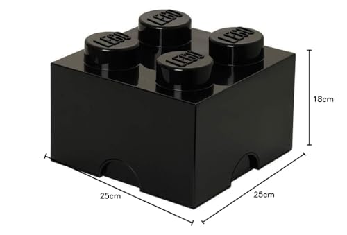 Room Copenhagen RC40031733 Lego Boîte de Rangement 4 Briques Plastique Noir 45 x 35 x 25 cm