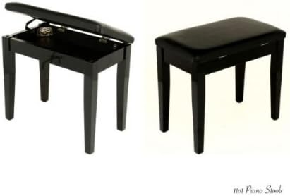 Coda Cushioned Seat Storage Compartment Piano Stool (Ebony) FS100PE