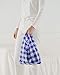 BAGGU Small Reusable Shopping Bag, Ripstop Nylon Grocery Tote or Lunch Bag, Big Check Blue