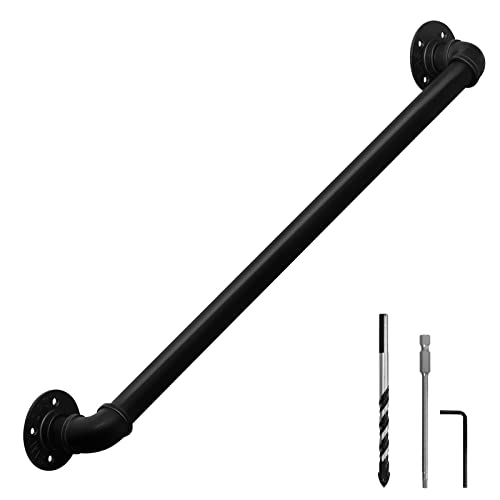 HouseAid 3.3FT Industrial Pipe Wall Handrail, Farmhouse Stairway Railing with