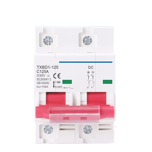Mini-disjoncteur solaire 2P DC 125A pour éviter les surcharges de batterie photovoltaïque