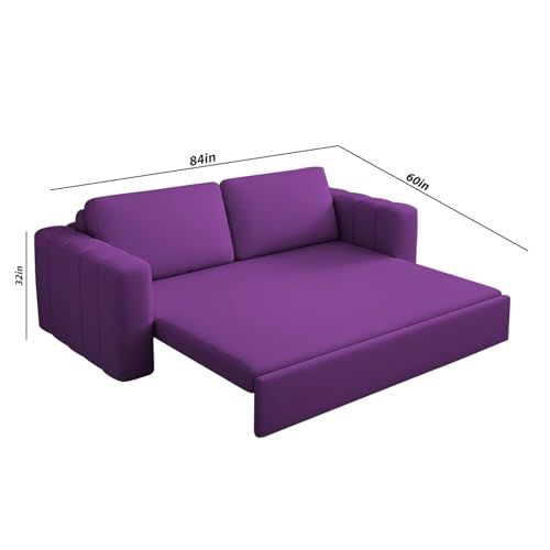 Image of Cisco 3 Seater Sofa Cum Bed for Home & Living Room (Purple) | Modern Premium Fabric Sofa Set | Foldable Convertible Sofa Bed | Furniture for Home, Office, Guest Room & Bedroom