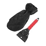 DINHEAROM 車載用多機能アイススクレーパー 手袋 暖かく快適な防寒グローブ付き 伸縮式除氷 除雪ツール フロント雪かき 凍結防止 冬季ドライ