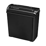 Fellowes Document Shredder for Home Use - 5 Sheet Strip Cut Paper Shredder for Home and Personal Use - Home Office Shredder with 11 Litre Bin - Powershred P-25s - Security Level P1 - Black