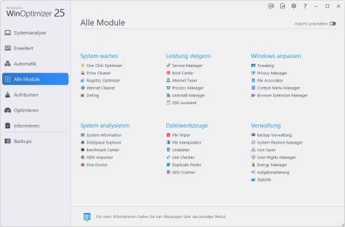 WinOptimizer 25 - 3 USER Lizenz - Tuning für Windows 11 10 8.1 8 7 - unbegrenzte Laufzeit - Image 4