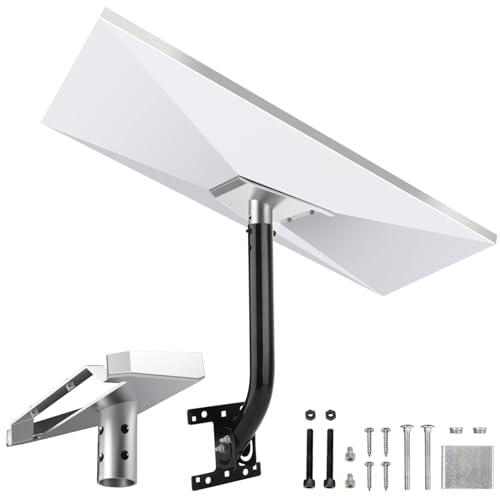 Sactulaz Starlink Gen 3 Roof/Wall Mount Kit - Heavy Duty Steel Adjustable Pivot for Starlink V3 Standard Satellite Dish, Weatherproof RV/Travel Ready with Accessories - 15\" J-Pole