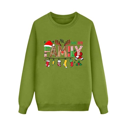 Matching Christmas Sweatshirts for Family Crewneck Ugly Funny Tree Jumper Xmas Holiday Pullover Tops Soft Matching Sets