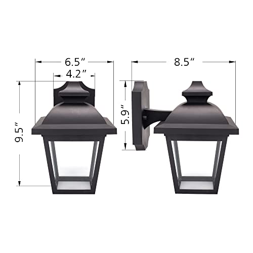 Lit-Path Outdoor Wall Lantern, Wall Sconce Light As Porch Lighting Fixture With One E26 Base Max 100W, Plastic Housing With Glass Shade, 1-Pack #TOP4