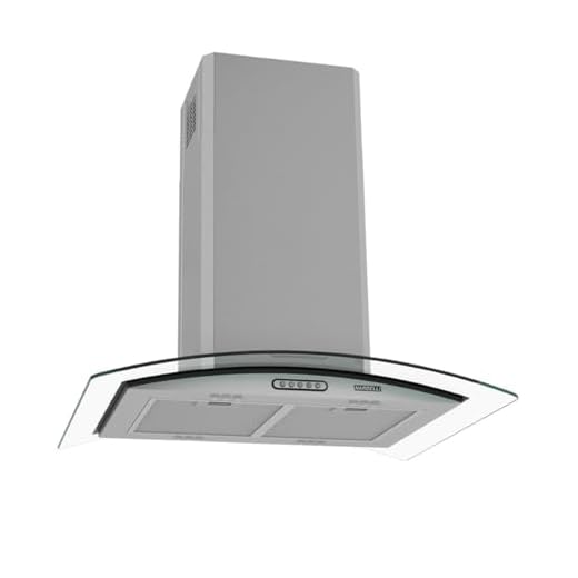 2 - Coifa Ilha 75cm Vidro Curvo Nardelli Inox