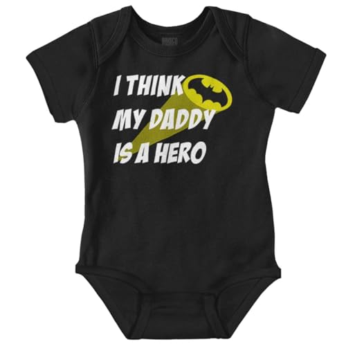Image of Brisco Brands I Think My Daddy is a Hero Superhero Baby Romper Boys or Girls