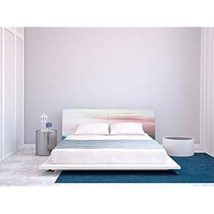 Hoofdeinde voor bed, PVC, digitale print, violet en blauw, meerkleurig, 200 x 60 cm, verkrijgbaar in verschillende maten, licht, elegant, robuust en economisch