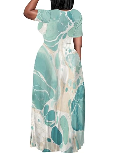 Image of Plus Size Maxi Dresses for Curvy Women T-Shirt Summer Sun Dresses Loose Fit