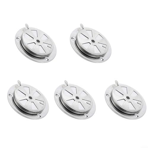 Adjustable Stainless Steel BBQ Grill Air Vent Damper, 5-Pack Replacement Parts for Exhaust, Easy Install, 9.5x9.5x3cm