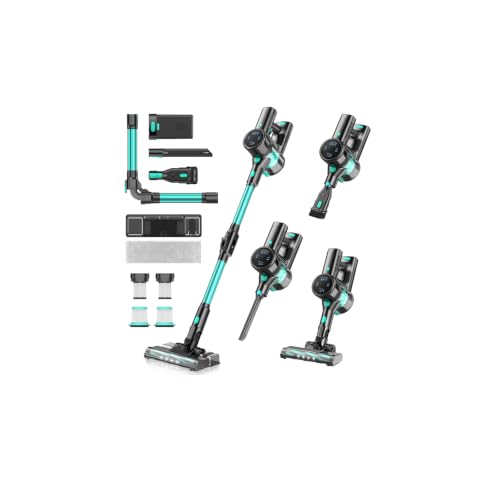 COYIVI Aspiradora Inalambrica, Aspiradora y Trapeador, 6 en 1 Aspiradora de Mano con LED y Filtros, Potente Succi贸n, Motor Sin Escobillas, para...