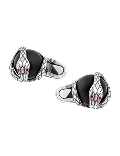 Cufflinks Rouge et Noir Silver