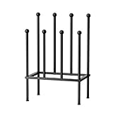 TREKIS Free-Standing Welly Boot Rack – 2-Tier Black Metal Wellington Stand & Shoe Storage Holder for Outdoor & Indoor Use. Rust-Free, Space-Saving Entryway & Hallway Organiser, Holds 4 Pairs