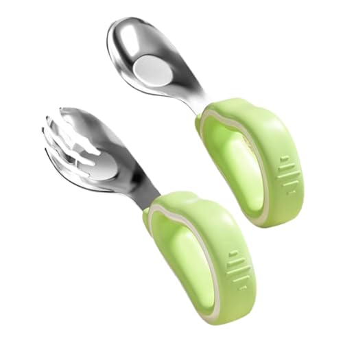LOLIPPYY Kinderbesteck Set Edelstahl Grün
