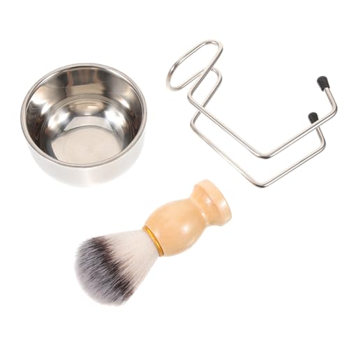 IWOWHERO Ergonomic Shaving Brush Kit for Men with Shaving Cream Cup Ideal for Home or Salon Use
