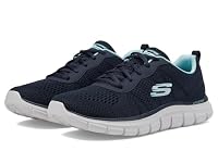 Skechers Women's Track - New Staple Sneaker, Navy/Aqua, US 5