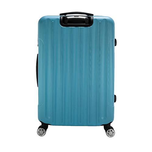 3 Piece Hard Luggage Box with Rotating Wheels 3 Piece Suitcase Set Travel Suitcase Set Retractable Handle(20/24/28)" Baby Blue3